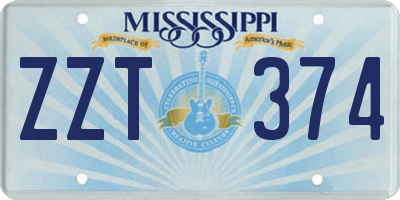 MS license plate ZZT374