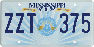 MS license plate ZZT375