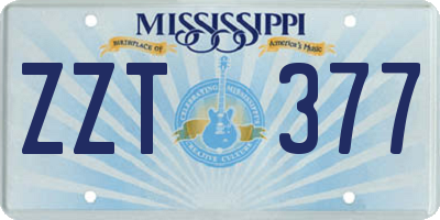 MS license plate ZZT377