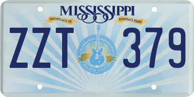 MS license plate ZZT379