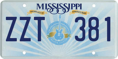 MS license plate ZZT381