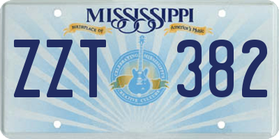 MS license plate ZZT382