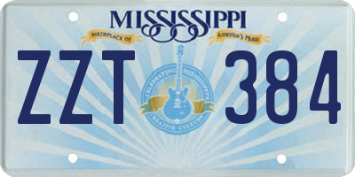 MS license plate ZZT384