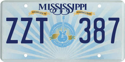 MS license plate ZZT387