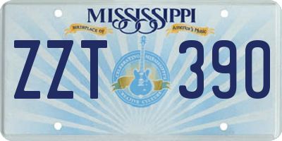 MS license plate ZZT390