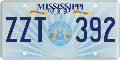 MS license plate ZZT392