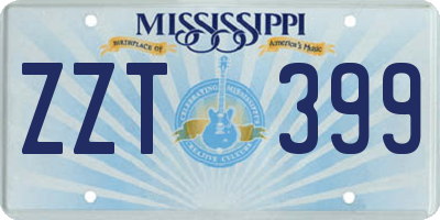 MS license plate ZZT399