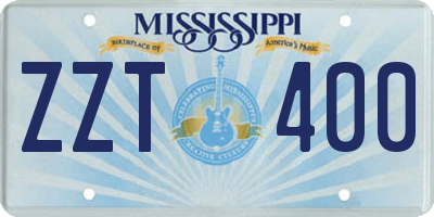 MS license plate ZZT400