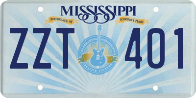 MS license plate ZZT401