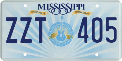 MS license plate ZZT405