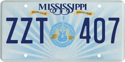 MS license plate ZZT407