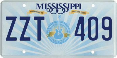 MS license plate ZZT409