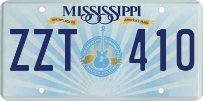 MS license plate ZZT410