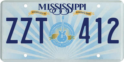 MS license plate ZZT412
