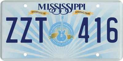 MS license plate ZZT416