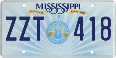 MS license plate ZZT418