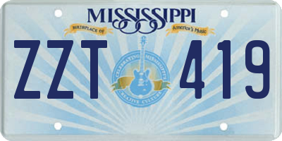 MS license plate ZZT419