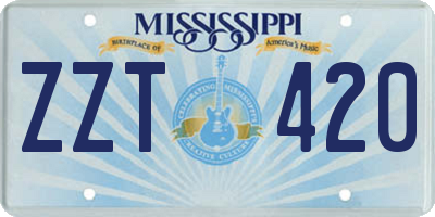 MS license plate ZZT420