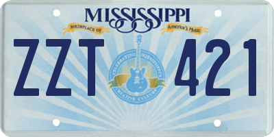 MS license plate ZZT421