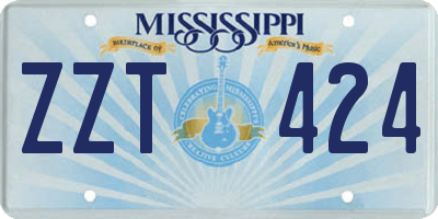 MS license plate ZZT424