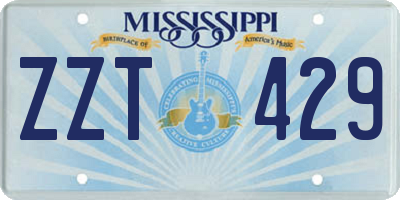 MS license plate ZZT429