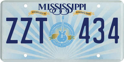 MS license plate ZZT434