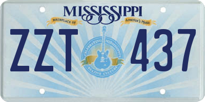 MS license plate ZZT437