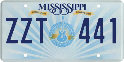 MS license plate ZZT441