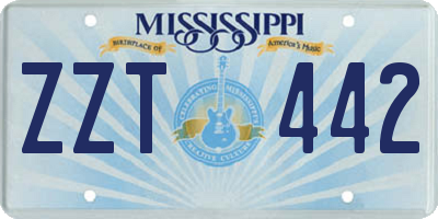 MS license plate ZZT442