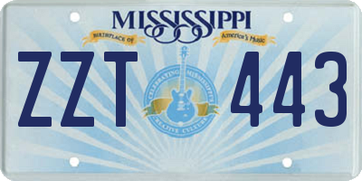 MS license plate ZZT443