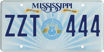 MS license plate ZZT444