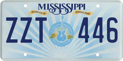MS license plate ZZT446