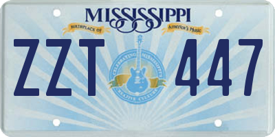 MS license plate ZZT447