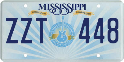 MS license plate ZZT448