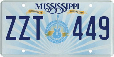 MS license plate ZZT449