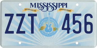 MS license plate ZZT456