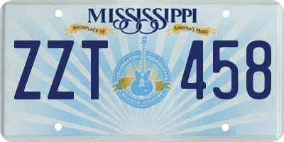 MS license plate ZZT458