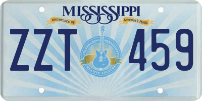 MS license plate ZZT459