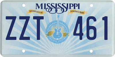 MS license plate ZZT461