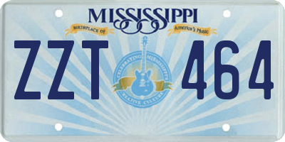 MS license plate ZZT464