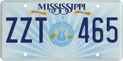 MS license plate ZZT465