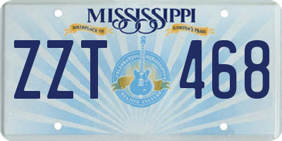 MS license plate ZZT468
