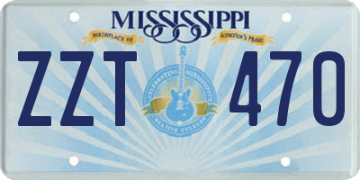 MS license plate ZZT470