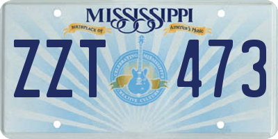 MS license plate ZZT473