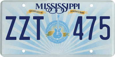 MS license plate ZZT475