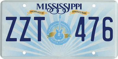 MS license plate ZZT476