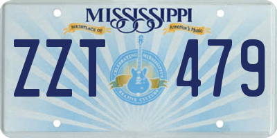 MS license plate ZZT479