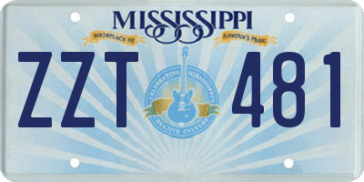 MS license plate ZZT481