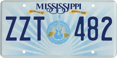 MS license plate ZZT482