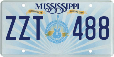 MS license plate ZZT488